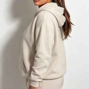 Women's Oversized Hooded Fleece Zip-<b>Up</b> Sweatshirt Eco-Friendly Quick Dry Casual Solid Color Regular Sleeve 100% Cotton Winter - Product Image 4