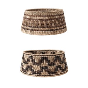 Rustic <b>Boho</b> Seagrass Christmas Tree Collar Woven Tree Base Cover Decorative Basket for Christmas Decor - Product Image 2