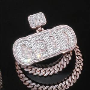 Men Charms Jewelry Iced Out Custom Hip Hop <b>Pendant</b> Lab Diamond 925 Sterling <b>Silver</b> VVS Moissanite Name Letter <b>Initial</b> <b>Pendant</b> - Product Image 1