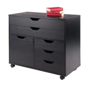 Halifax sistema armadio nero Organizer con 3 piccoli e 2 ampi cassetti ampio armadio di stoccaggio - Product Image 4