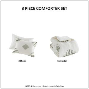 3-Piece Cotton Blend Chenille <b>Comforter</b> <b>Set</b> - Product Image 5
