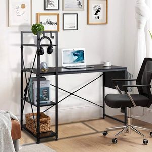Scrivania per Computer Nera 120*60*120cm in Truciolato con Finitura H-Type Non Tessuta, Porta USB, Edizione Triamine 60° Anniversario - Product Image 2