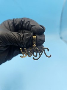 Pendentif personnalisé en lettres cursives Hip Hop, moissanite, argent 925, fait main, bijoux fins pour fêtes, pendentifs et breloques - Product Image 5