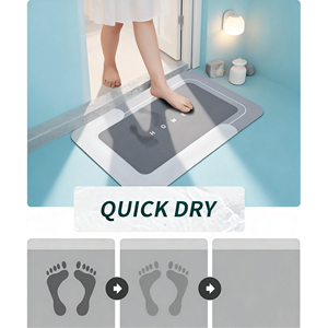 Set di 3 Tappetini da Bagno Magici ad Asciugatura Rapida, Assorbenti e Antiscivolo con Base in Gomma per Porta, Bagno, Cucina, Doccia, Lavandino - Product Image 3