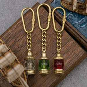 <b>Vintage</b> Brass Lantern Keychain Nautical Marine Lantern <b>Key</b> Ring Maritime Collectible Gift Accessory - Product Image 2