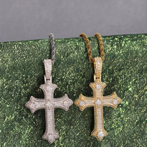 Starspire Sin Aranceles, Certificado GRA, Plata de Ley 925 Chapada en Oro, Estilo Hip Hop, con Incrustaciones de Diamantes Moissanite VVS, Colgante de Cruz - Product Image 3