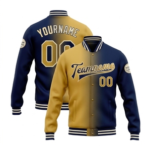 Custom Gradient Varsity <b>Jacket</b> Men's Reversible <b>Pink</b> Green Baseball Bomber Coat Embroidery Logo Print <b>Waterproof</b> Windproof - Product Image 5