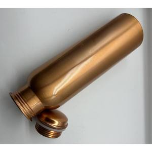 Satin <b>Brushed</b> Copper Luxury Water <b>Bottle</b> Slim Leakproof Handcrafted Reusable Eco-Friendly Drinking <b>Bottle</b> with Copper Cap - Product Image 5