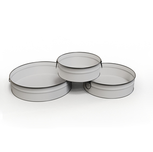 Plateau de service carré en métal avec couvercle, design minimaliste, couleur unie, vaisselle et assiettes - Product Image 4