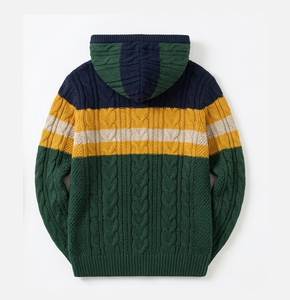 Sweat-shirts décontractés en tissu jersey épais tricoté pour hommes, coupe droite, épaules tombantes, en coton lourd, chauds pour l'hiver, vente en gros - Product Image 2