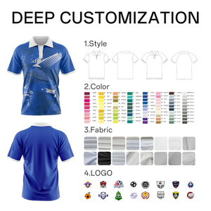 T-shirt de golf décontracté et professionnel pour homme, coupe classique, manches courtes, anti-plis, avec logo personnalisé sublimé sur la poche, idéal pour l'été - Product Image 4