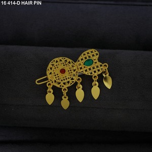 Pasador de Pelo Decorativo Chapado en Oro Árabe para Mujer, Joyería para el Cabello al por Mayor, Accesorios de Moda Árabe para el Cabello al por Mayor B2B - Product Image 4