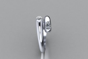 Anillo exclusivo de oro y plata para mujer, tono amarillo, blanco y rosa, con moissanita CVD, piedra de color CZ VVS2 D, forma de pera, 0.50 quilates, brillo. - Product Image 3