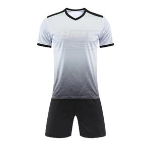High Quality Men's V-Neck Soccer Jersey Set With Black Shorts Geometric Print Moisture Wicking Polyester All Seasons - Product Image 2