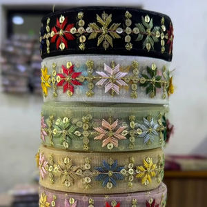 Encaje de Malla/Tul Blanco Ecológico, Suave y Elegante, con Bordados Florales y Diseños con Cuentas para Vestidos de Novia y Fiesta - Product Image 1