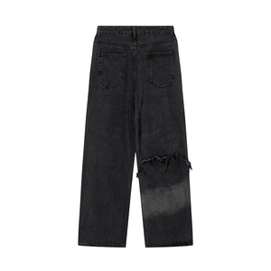 Custom Men's Straight Baggy <b>Jeans</b> High Quality Vintage Washed Lightweight Denim Streetwear Style 100% Cotton Winter Autumn Mid - Product Image 2