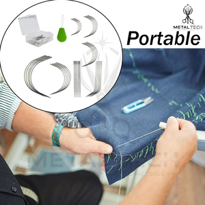 Meilleures ventes : Ensemble d'aiguilles pour extensions capillaires en boîte transparente, aiguilles professionnelles en acier courbées et droites pour tissage d'extensions capillaires - Product Image 6