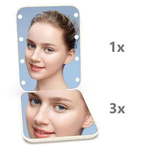 Espejo de Maquillaje Portátil Compacto con Luz, Ecológico, de Paja de Trigo, con Aumento de 1X/3X, Excelente Regalo - Product Image 4
