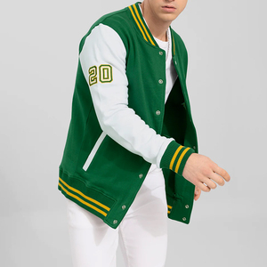 แจ็คเก็ต Letterman Varsity คุณภาพดีสำหรับผู้ชาย ตัวเสื้อทำจากผ้าขนสัตว์ แขนเสื้อทำจากหนังแท้ เหมาะสำหรับใส่ในฤดูหนาว แจ็คเก็ต Varsity สำหรับผู้ชาย - Product Image 2