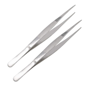 Juego de Pinzas Profesionales de Acero Inoxidable de 7 Pulgadas |   Pinzas Multiusos de Punta Recta y Dentada de Primera Calidad |   Paquete de 2 Quirófanos Quirúrgicos Resistentes - Product Image 1