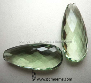 Ametista Verde Natural (Cuarzo) en Forma de Pera Almendrada, Corte Briolette, para Joyería, con Certificación de Terceros, Venta al Por Mayor - Product Image 5