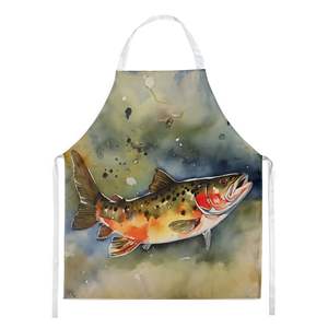 Brook Trout <b>Apron</b> Unisex Large Multicolor <b>Kitchen</b> Server for Cooking Baking Crafts Gardening-Adult <b>Women</b> and Men - Product Image 1