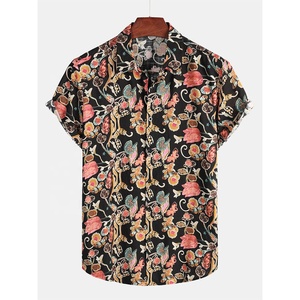 Camisa hawaiana abotonada barata de verano 2024, camisas casuales de manga corta con estampado completo personalizado para la playa para hombres con estampado de logotipo personalizado - Product Image 1
