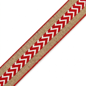 Cinta Jacquard Chevron Roja y Dorada de 38 mm de Neelkamal Industries, Adorno Metálico Tejido para Lazos, Envoltura de Regalos y Uso Festivo - Product Image 2
