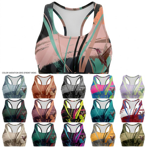 Soutien-gorge de sport respirant à sublimation avec logo personnalisé, anti-transpiration, toutes saisons, pour fitness, yoga et entraînement - Product Image 1