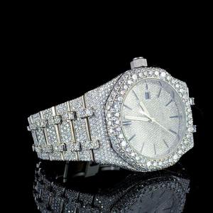 Montre mécanique de luxe style Hip-Hop Iced Out, entièrement incrustée de diamants Moissanite VVS, scintillante pour hommes - Product Image 3