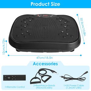 Macchina per Allenamento a Vibrazione a 120 Livelli con Ventosa di Stabilità e 2 Bande di Resistenza per Allenamento di Forza su Tutto il Corpo, Piattaforma ad Alto Carico - Product Image 4