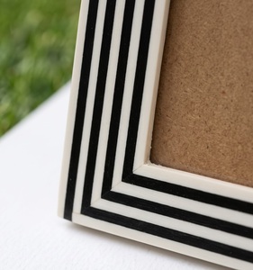 Premium <b>Black</b> White Resin Picture <b>Frame</b> Handcrafted Artistic Photo Display for Home Office Tabletop Decor - Product Image 5