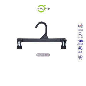 Lot de 10 cintres en plastique de 10 pouces avec pinces (sans coussinets en caoutchouc) – Organisateur de garde-robe durable moulé par injection – OEM disponible - Product Image 2