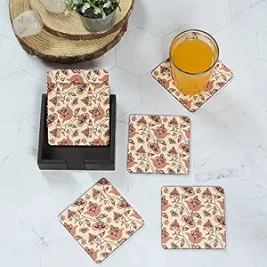 FAIZA CRAFT FC-1606 Juego de Posavasos de Resina Esmaltada con Diseño Floral Pintado a Mano en 3D, Estilo Romántico, Coleccionable - Product Image 4