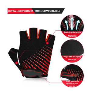 Manufacturer Hot Selling Cycling <b>Gloves</b> Goat Skin Half Finger Leather Cycling <b>Gloves</b> Motocross Motor Racing Cycling <b>Gloves</b> - Product Image 6