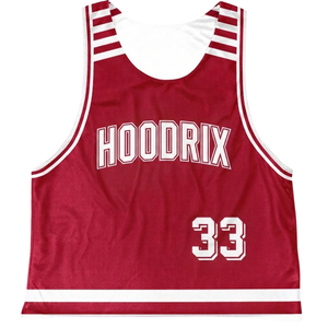 Basketball Jersey Red White Mesh Tank <b>Top</b> Sublimated Print Unisex Adult Sportswear Lightweight Team Sportswear OEM ODM Factory - Product Image 4