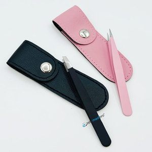 Pince à épiler professionnelle noire mate personnalisée avec logo, en acier inoxydable, durable et légère, pour l'épilation, outil de beauté noir - Product Image 1