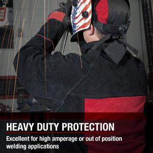 Veste de travail ignifuge, coupe classique, noire avec panneau dorsal rouge, résistante à la chaleur 500°C, pack respirateur JNA GROUP pour la protection incendie - Product Image 4
