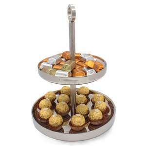 Luxury Metal Handmade 3-Tier Cake Stand Decorative Handle Customizable Color Logo for Birthday Celebrations <b>Bakery</b> Showcase - Product Image 5