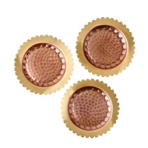 Wholesale Custom Logo Luxury <b>Gold</b> Hammered Metal <b>Coaster</b> Set Round Brass Cup Mat Eco-Friendly Table Decoration Accessories - Product Image 3