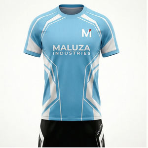 Uniforme de Fútbol Personalizado al por Mayor, Talla Grande, Unisex, Camiseta y Pantalones Cortos Transpirables, Conjunto de Entrenamiento Negro y Dorado - Product Image 1