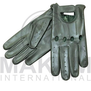 Leather Driver Work Gloves With Strap Comfort And Abrasion Resistance Working Driving Gloves for unisex - Product Image 6