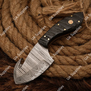 มีดสกินเนอร์อเนกประสงค์เหล็กดามัสกัสคมกริบ ด้ามจับตามหลักสรีรศาสตร์จากเขาแกะ งาน DIY ขายดี - Product Image 2