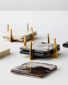 Unique Design Horn Coaster Buffalo horn Coaster Tea Coaster Place Mats Natural Square Horn Coaster At factory Wholesale Price - Product Image 6