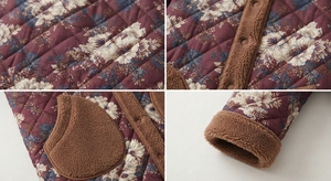 Veste matelassée en polaire Sherpa coupe-vent et respirante pour femme, avec garniture en fausse fourrure, boutonnée sur le devant, manteau décontracté et tendance pour l'hiver - Product Image 3