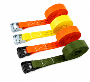 Sangle d'arrimage en polyester Provina 38 mm 450 kg/800 kg certifiée CE avec boucle à came sans crochet pour remorque, transport lourd - Product Image 1