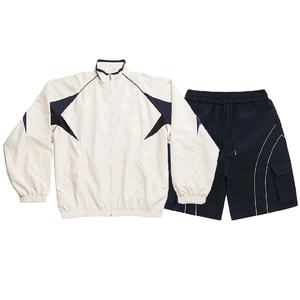 Conjunto Deportivo Unisex de Dos Piezas, Chaqueta Ligera con Cierre y Pantalones Cortos, Ropa Deportiva Informal para Verano - Product Image 1