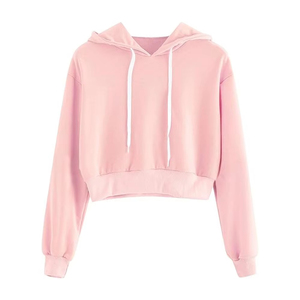 High Quality Custom Logo Cotton Long Sleeve Pullover Women Crop Top Hoodie for Gym Clothing Out <b>Door</b> Fitness With Private Logo - Product Image 4