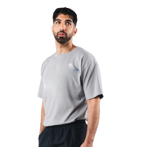 Chemise à manches courtes grise pour homme, coton premium confortable, vêtements décontractés, chemise athlétique élégante, vente en gros, vêtements de fitness pour la salle de sport - Product Image 4