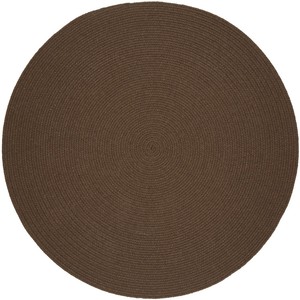 Tapis rond en jute brun uni, tissage plat tressé, avec envers antidérapant en caoutchouc, tapis moderne pour salon, nettoyage localisé - Product Image 3